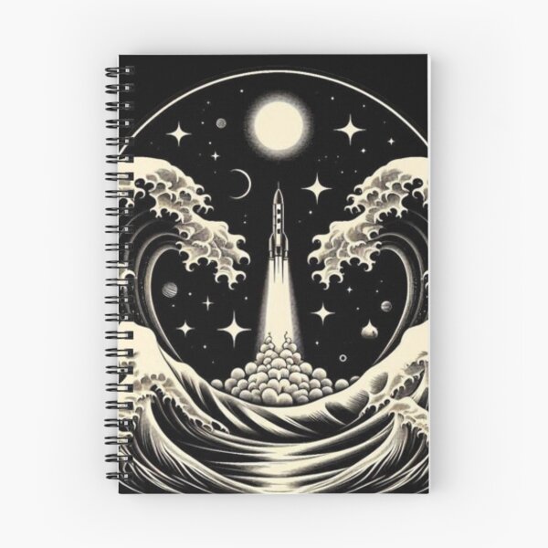 Item preview, Rocket Launch over Ocean Waves – Cosmic Exploration Art designed and sold by Dogandesighn.