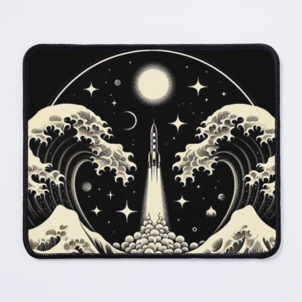 Item preview, Rocket Launch over Ocean Waves – Cosmic Exploration Art designed and sold by Dogandesighn.