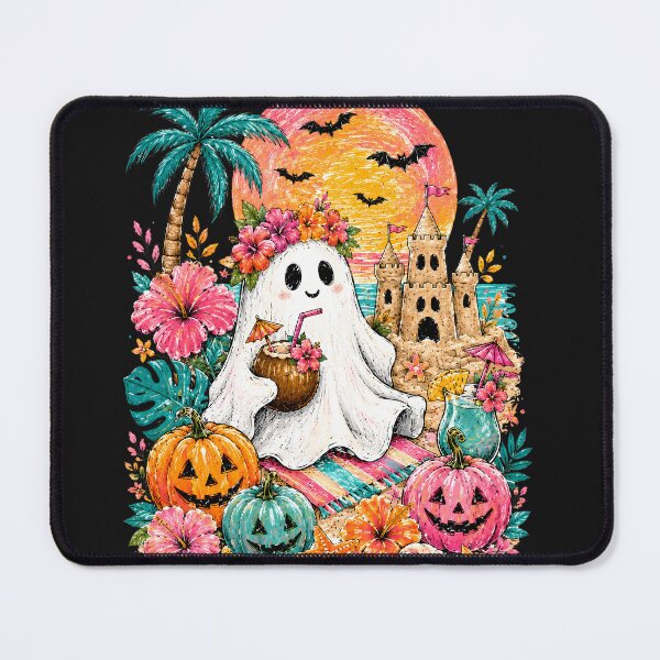 Item preview, Summerween Funny Ghost Halloween Summer Tropical Floral designed and sold by Kyzed.