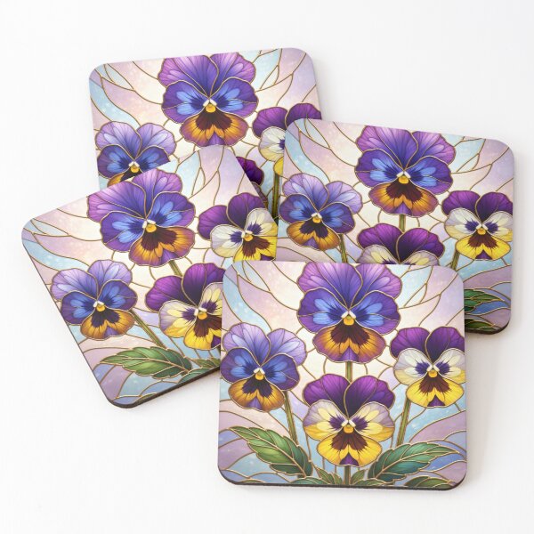 Item preview, Pansy Stained Glass Art - Botanical Vitrage Floral Design designed and sold by Exquisite Design Studio „Paculówka”.