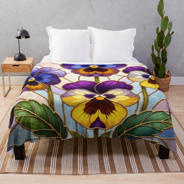 Item preview, Pansy Stained Glass Art - Botanical Vitrage Floral Design designed and sold by Exquisite Design Studio „Paculówka”.