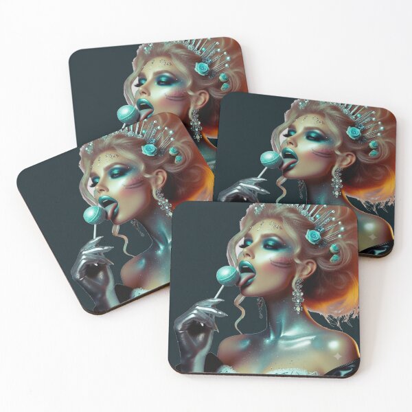Item preview, Cyber Queen Licking Turquoise Lollipop designed and sold by Voodoo Store Paranormal Collections.