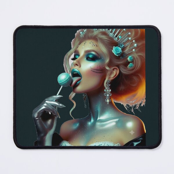 Item preview, Cyber Queen Licking Turquoise Lollipop designed and sold by Voodoo Store Paranormal Collections.