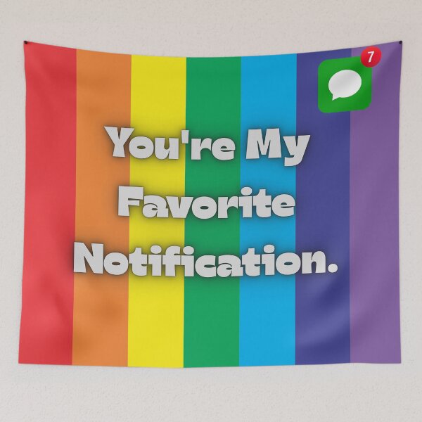 Item preview, You're My Favorite Notification Poster | Cute Gen Z Love Quote Printable | Colorful Rainbow Aesthetic Wall Art designed and sold by Cozy Art Studio.