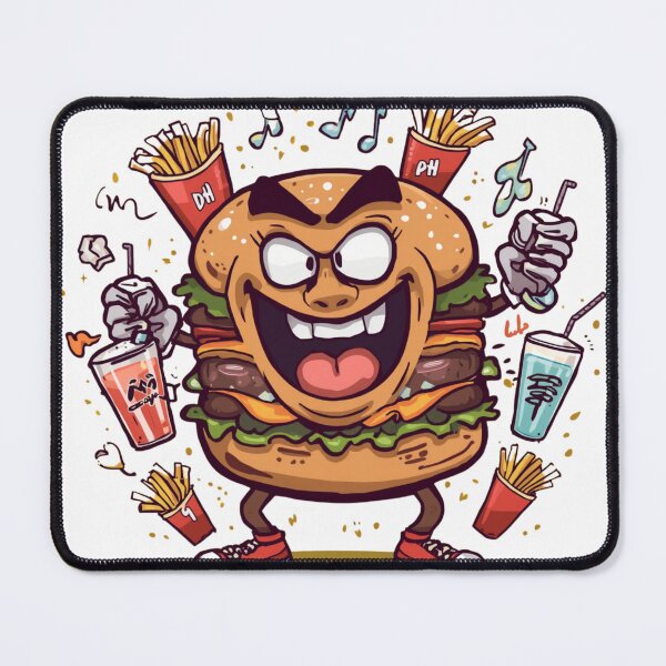 Item preview, Funny Inappropriate Crazy Burger | Fast Food Cartoon Humor Graphic T-Shirt designed and sold by Vvmd.