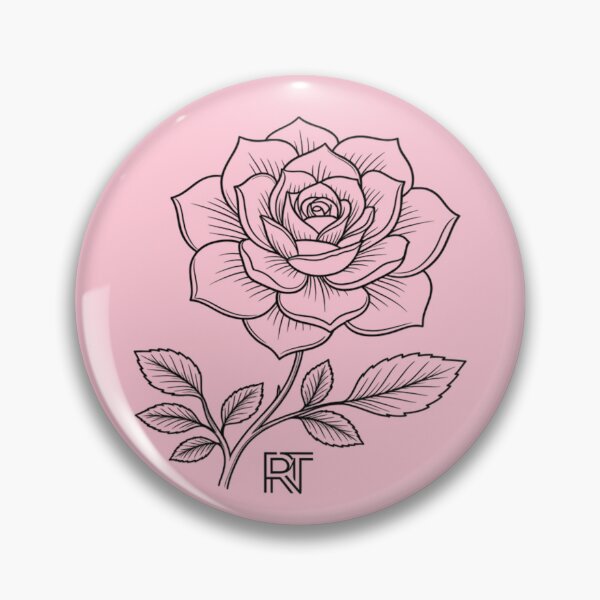 Item preview, Minimalist Rose Line Art with RT Monogram designed and sold by RawTaste.
