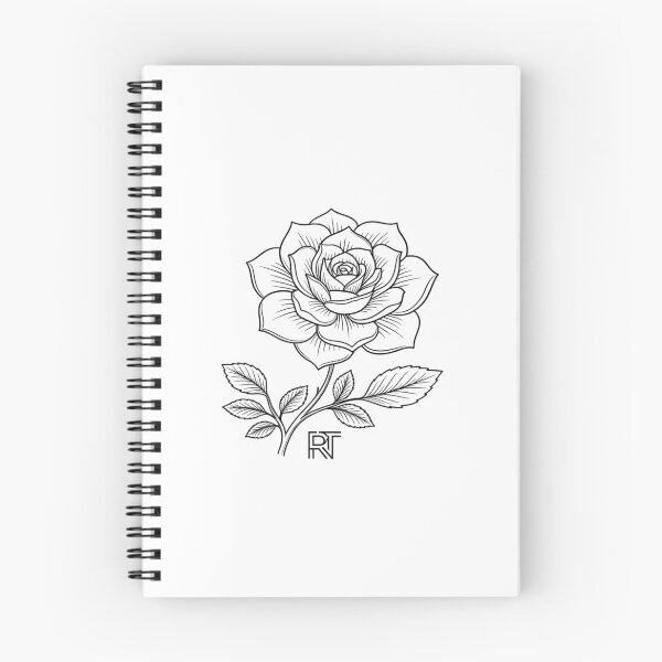 Item preview, Minimalist Rose Line Art with RT Monogram designed and sold by RawTaste.