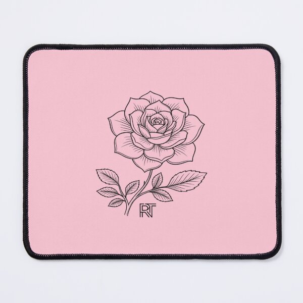 Item preview, Minimalist Rose Line Art with RT Monogram designed and sold by RawTaste.