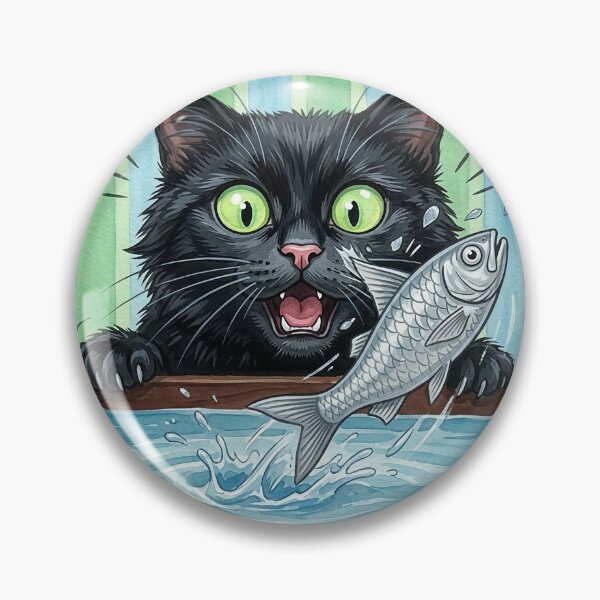 Item preview, Cat and Fish designed and sold by Freshinkshop.