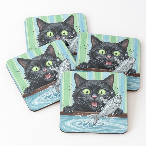 Item preview, Cat and Fish designed and sold by Freshinkshop.