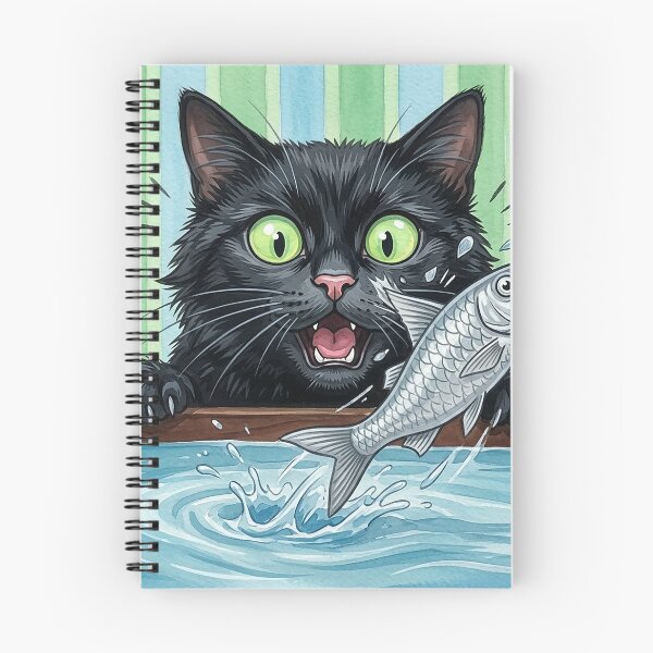 Item preview, Cat and Fish designed and sold by Freshinkshop.