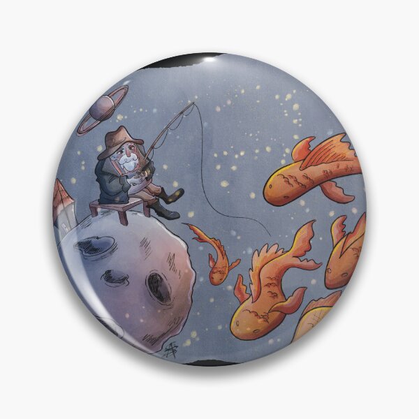 Item preview, A lone fisherman on the Moon fishing for starfish designed and sold by CorazonDQuetzal.