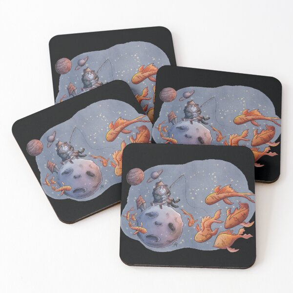 Item preview, A lone fisherman on the Moon fishing for starfish designed and sold by CorazonDQuetzal.