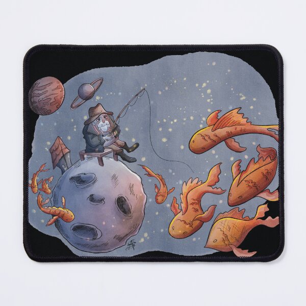 Item preview, A lone fisherman on the Moon fishing for starfish designed and sold by CorazonDQuetzal.