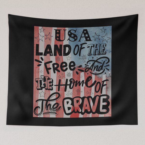 Item preview, USA Land of the Free — Home of the Brave Patriotic American Flag Design designed and sold by GFamilyC.