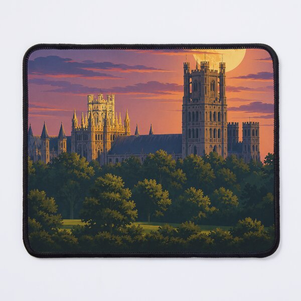 Item preview, Ely Cathedral at Strawberry Moon Rise designed and sold by The Deco Bureau.