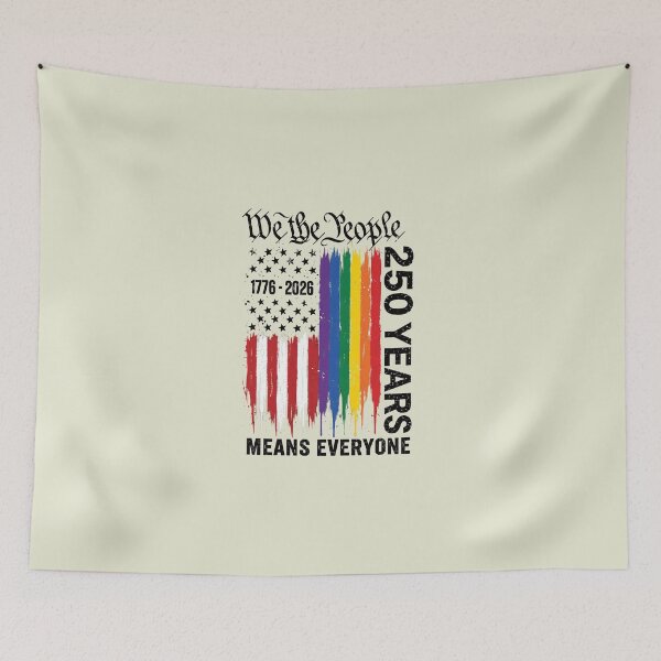 Item preview, We The People Means Everyone 250 Years USA Flag LGBT 2 designed and sold by NicowrmSArt.