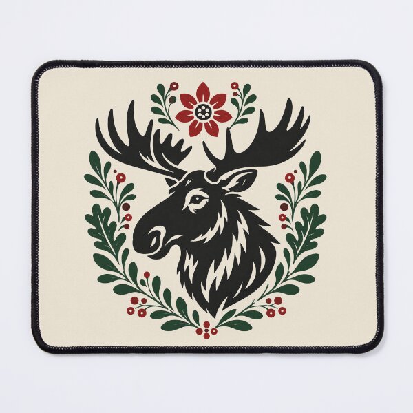 Item preview, Polish Folk Moose | Woodland Folk Art | Forest Animal Illustration designed and sold by Galskap.