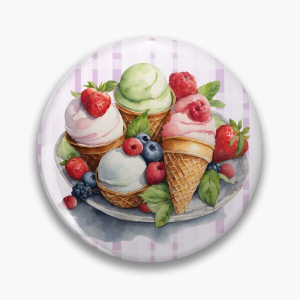 Item preview, Fruit Ice Cream on a Plate | Summer Design designed and sold by UnhingedBird.