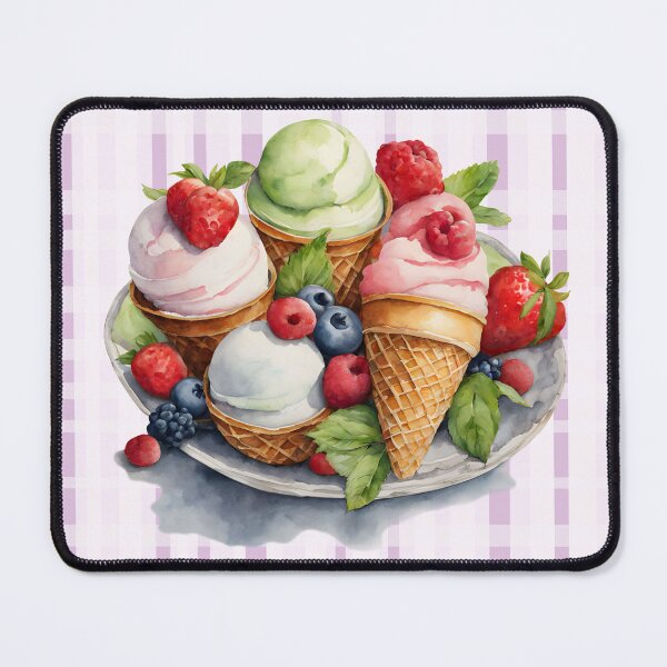 Item preview, Fruit Ice Cream on a Plate | Summer Design designed and sold by UnhingedBird.
