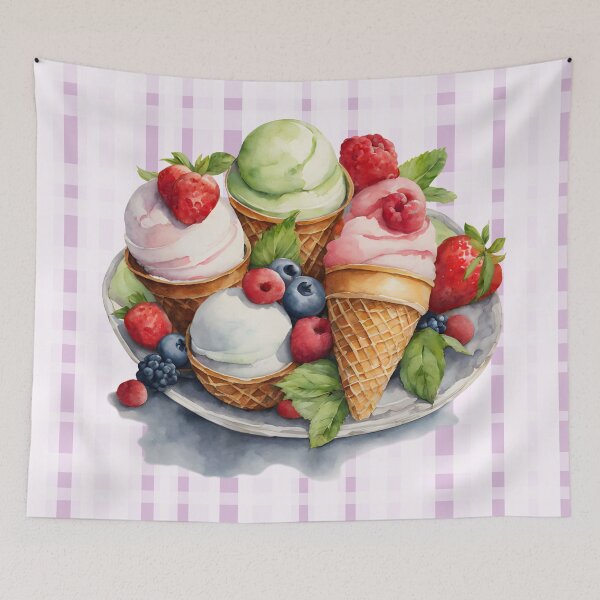 Item preview, Fruit Ice Cream on a Plate | Summer Design designed and sold by UnhingedBird.