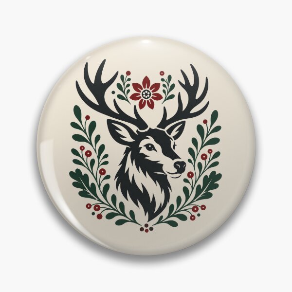 Item preview, Polish Folk Roe Deer | Woodland Folk Art | Forest Animal Illustration designed and sold by Galskap.