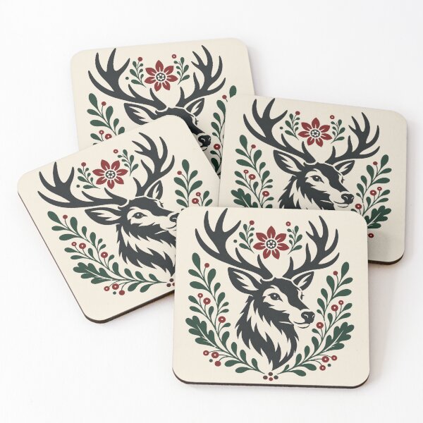 Item preview, Polish Folk Roe Deer | Woodland Folk Art | Forest Animal Illustration designed and sold by Galskap.