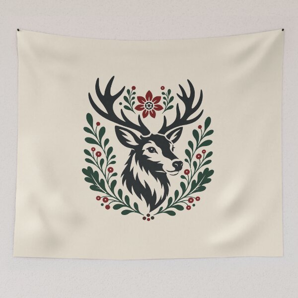 Item preview, Polish Folk Roe Deer | Woodland Folk Art | Forest Animal Illustration designed and sold by Galskap.
