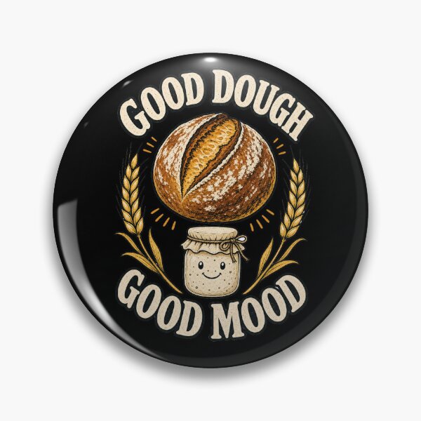Item preview, Good Dough Good Mood Sourdough Starter, for hobby bakers and cottagecore bread lovers designed and sold by querblick.