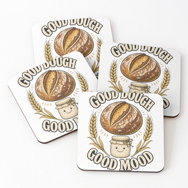 Item preview, Good Dough Good Mood Sourdough Starter, for hobby bakers and cottagecore bread lovers designed and sold by querblick.