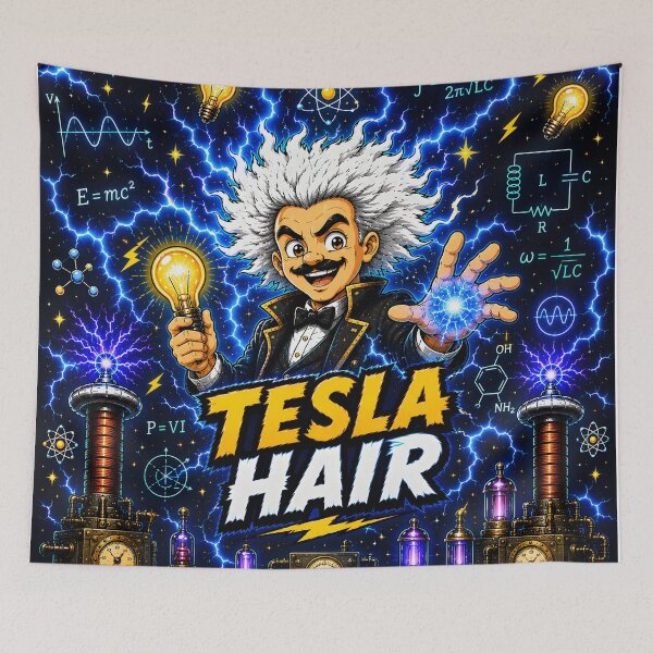 Item preview, Tesla Hair Edison Flair Science Humor designed and sold by Omni Craft .