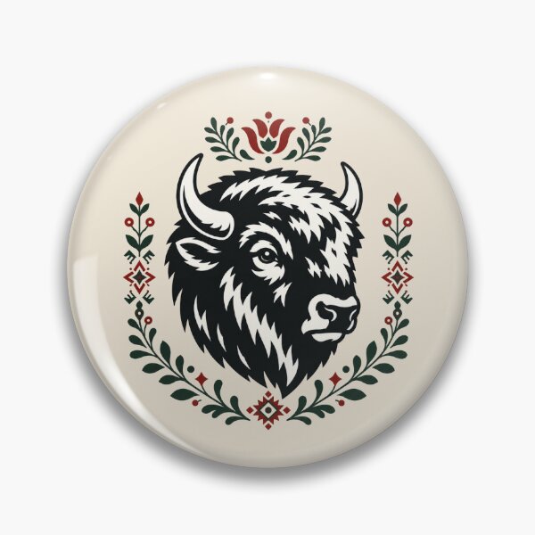 Item preview, Polish Folk Bison | Woodland Folk Art | European Wildlife Illustration designed and sold by Galskap.