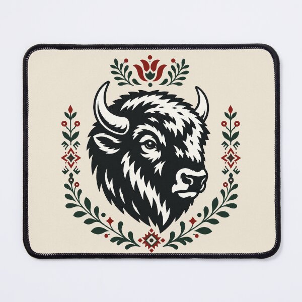 Item preview, Polish Folk Bison | Woodland Folk Art | European Wildlife Illustration designed and sold by Galskap.