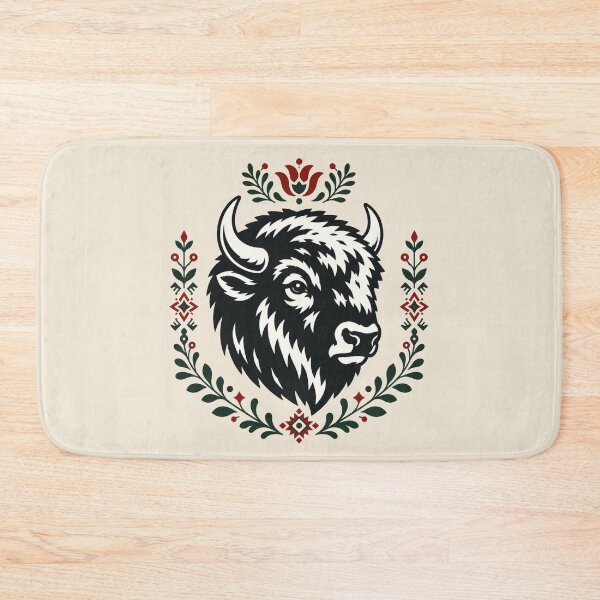 Item preview, Polish Folk Bison | Woodland Folk Art | European Wildlife Illustration designed and sold by Galskap.