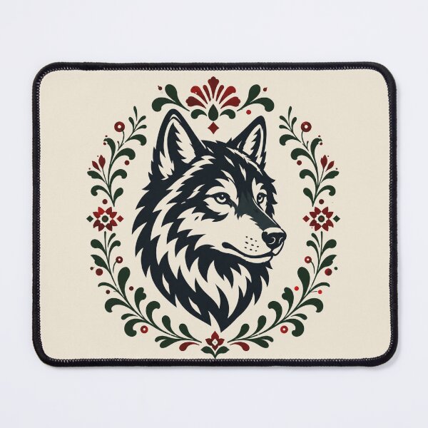 Item preview, Polish Folk Wolf | Woodland Folk Art | Forest Animal Illustration designed and sold by Galskap.