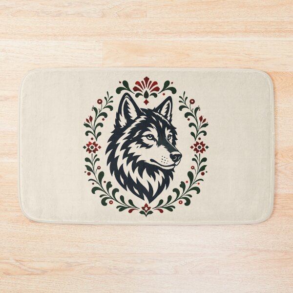 Item preview, Polish Folk Wolf | Woodland Folk Art | Forest Animal Illustration designed and sold by Galskap.