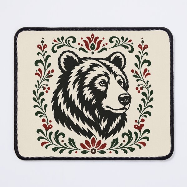 Item preview, Polish Folk Brown Bear | Woodland Folk Art Illustration designed and sold by Galskap.