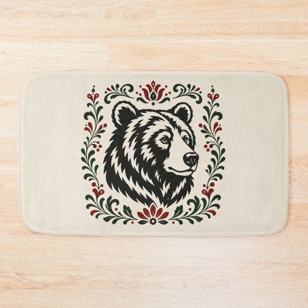 Item preview, Polish Folk Brown Bear | Woodland Folk Art Illustration designed and sold by Galskap.