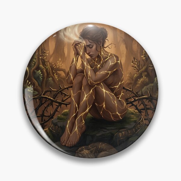 Item preview, Mystical Forest Woman with Cat – Dark Fantasy Enchanted Art designed and sold by Aruellart.