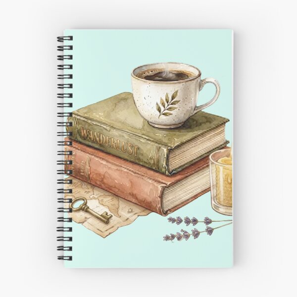 Item preview, Cozy Dark Academia Books with Coffee Candle and Vintage Key designed and sold by sanorastyle.