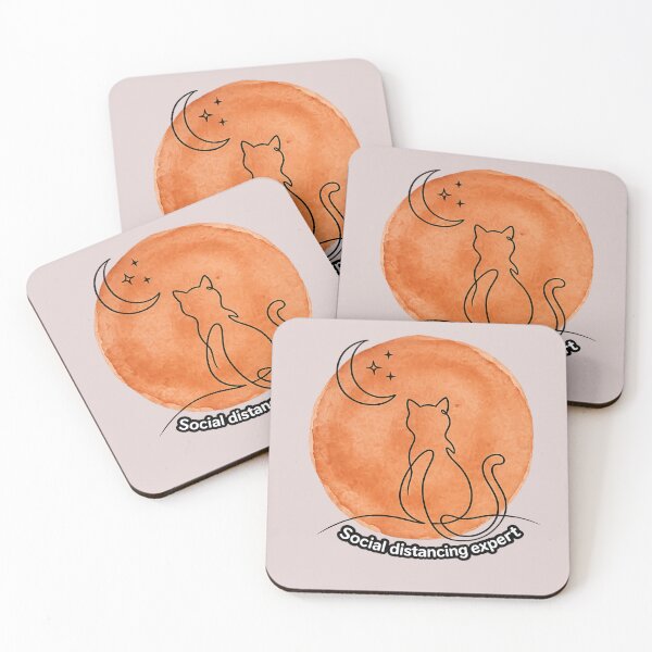 Item preview, Minimalist Boho Cat - Social Distancing Expert Sticker designed and sold by Andreza NativeHue Oficial.