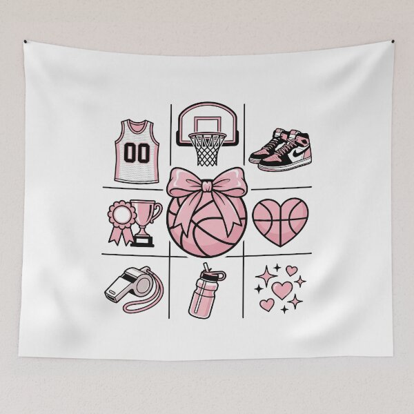 Item preview, Hoop Dreams Pink Basketball Coquette Cute Athlete Aesthetic Collage designed and sold by get55shirt.