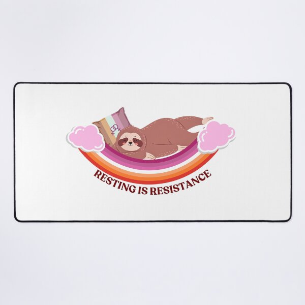 Item preview, Resting Is Resistance Lesbian Sloth Sticker Sapphic Pride Gift WLW Art designed and sold by SapphosWeave.