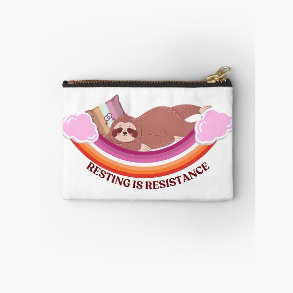 Item preview, Resting Is Resistance Lesbian Sloth Sticker Sapphic Pride Gift WLW Art designed and sold by SapphosWeave.