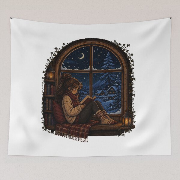 Item preview, Cozy Winter Reading Girl designed and sold by Mysthor-Designs.