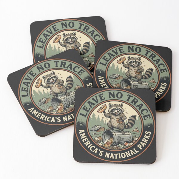 Item preview, Leave no Trace, National Park Racoon T Shirt designed and sold by RustyGhostWear.