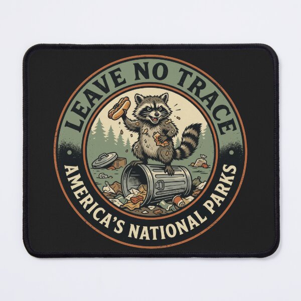 Item preview, Leave no Trace, National Park Racoon T Shirt designed and sold by RustyGhostWear.