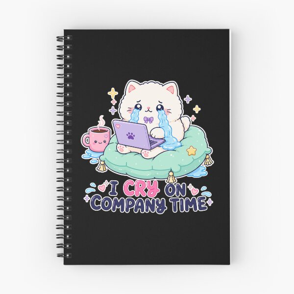 Item preview, I Cry On Company Time Cute Crying Cat Meme | Kawaii Work From Home Kitty designed and sold by TavellynArt.