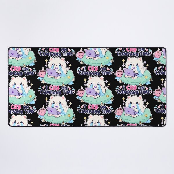 Item preview, I Cry On Company Time Cute Crying Cat Meme | Kawaii Work From Home Kitty designed and sold by TavellynArt.