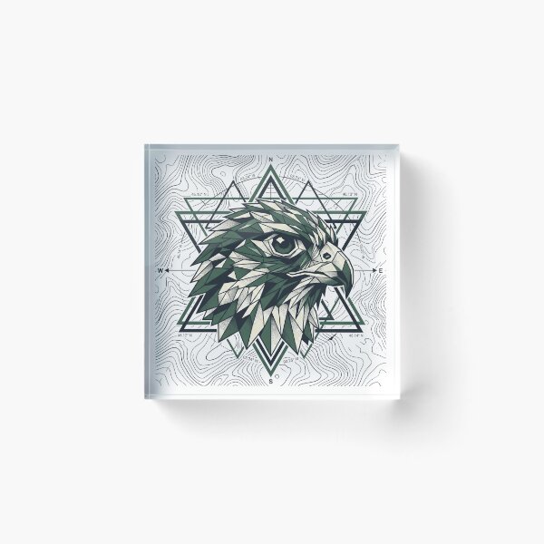 Item preview, Geometric Falcon Topography - High End Cartography Wildlife Art designed and sold by krish-prints.